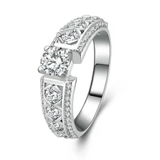 VICTORIAN CZ STERLING SILVER ENGAGMENT WEDDING RING WOMEN'S SIZE 4-12 SA5026