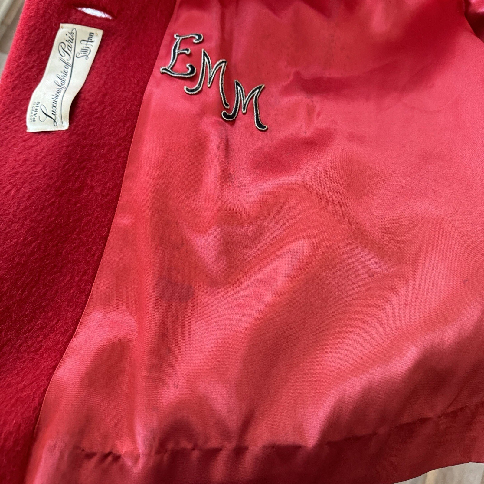 Vintage Lilli Ann 60s Red Wool Coat Brown Fur Col… - image 16