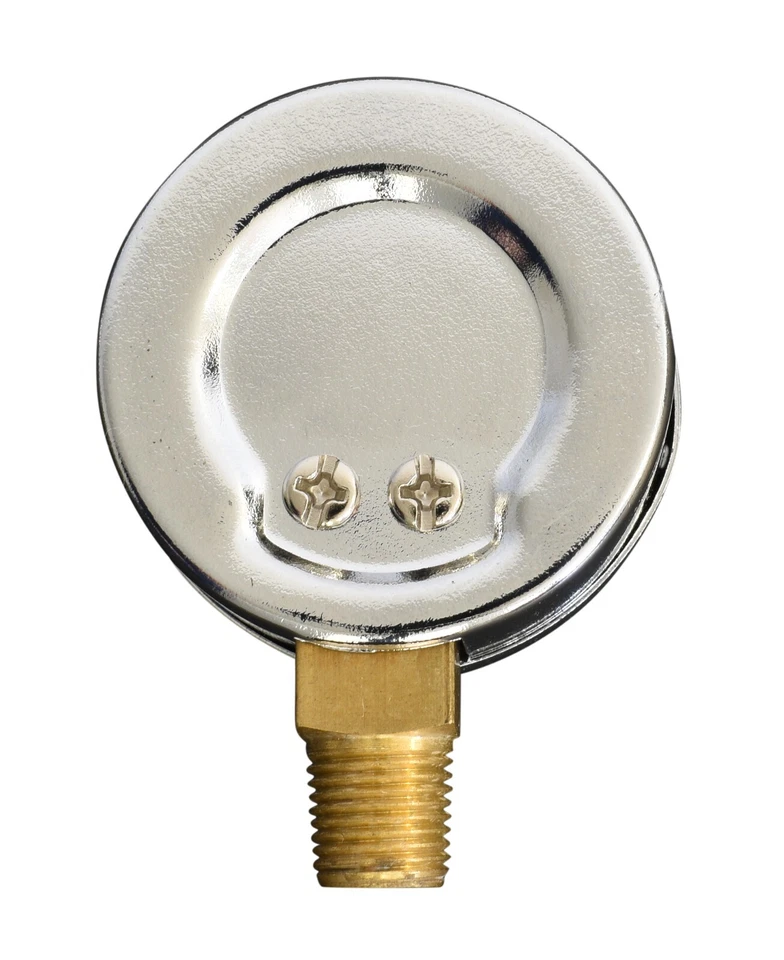1-1/2" Vacuum Gauge-Chrome Plated Steel Case, 1/8"NPT, Lower Mnt. -30Hg/+30 psi - Image 3 of 4