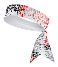 Custom Black Red Droplets Tie Headband Dri-Fit Head Tie Black White Sports
