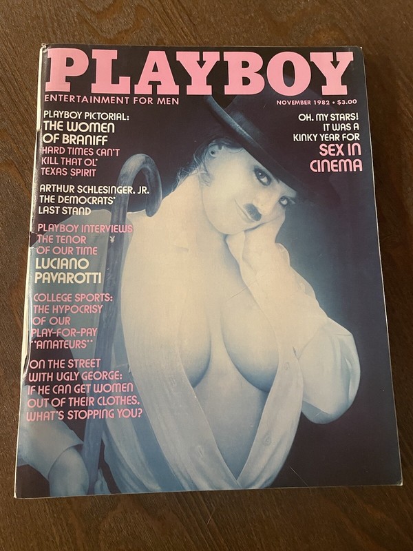 Playboy November1982 Playmate Marlene Janssen w/ Luciano Pavarotti, Frank Zappa