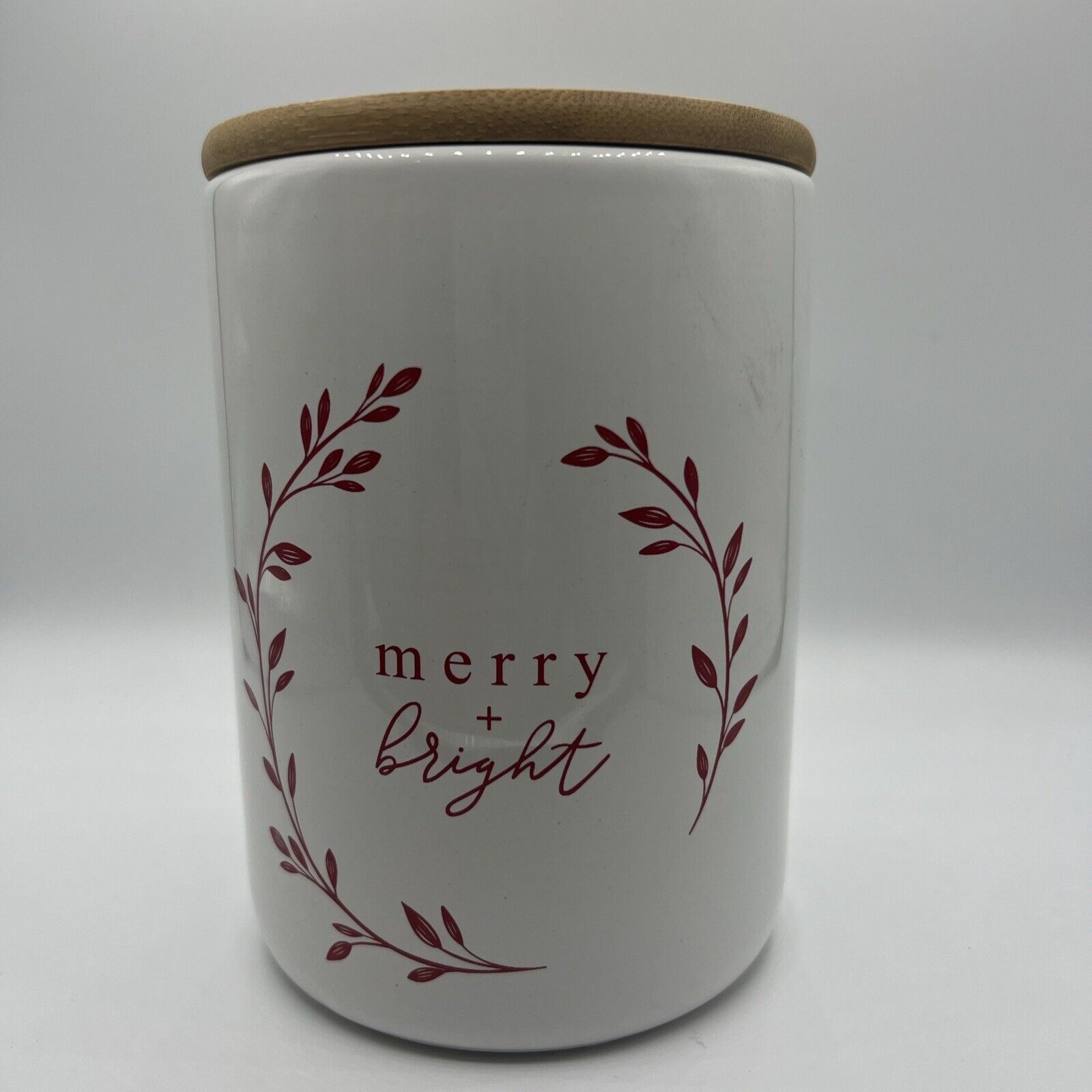 Bed Bath & Beyond Ceramic Merry And Bright Canister Ceramic With Lid