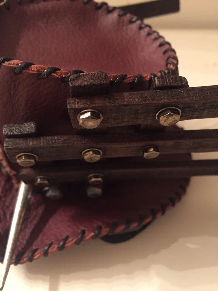 Mini chapeau haut de forme steampunk marron/cuir bordeaux fait main original - Photo 4/4