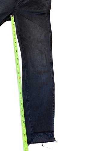 Madewell 10” High Rise Skinny Jeans Womens Sz 28x27.5” Black Raw Fray Hems Denim - Picture 7 of 16