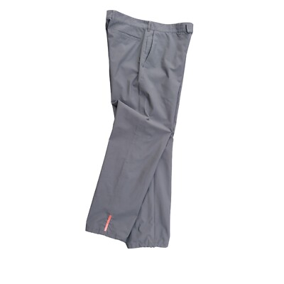 Prada Linea Rossa Vintage Nylon gefütterte Hose dunkelgrau Gr. 48 Made In Italy 