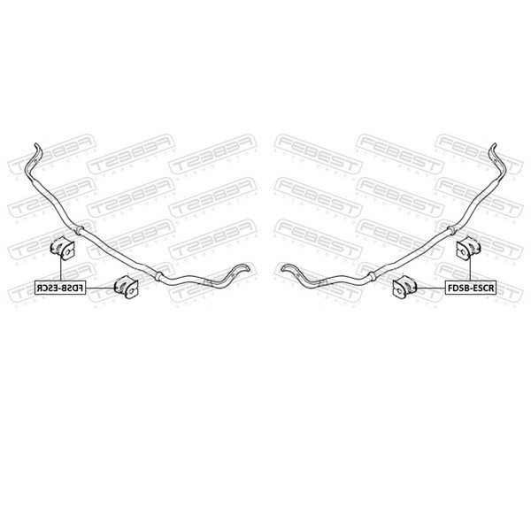 2X Febest Lagerung Stabilisator Hinten Links Rechts FüR Ford Maverick-image