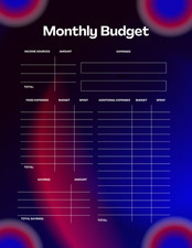 Digital PDF Dark Blue and White Modern Monthly Planner Instant Download