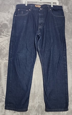 Rocawear Jeans Mens 38x32 Blue Baggy Vintage Y2K Hip Hop Skate Embroidered