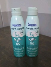 Coppertone Pure and Simple Kids Spray Sunscreen SPF 50 5 Ounce Hypoallergenic