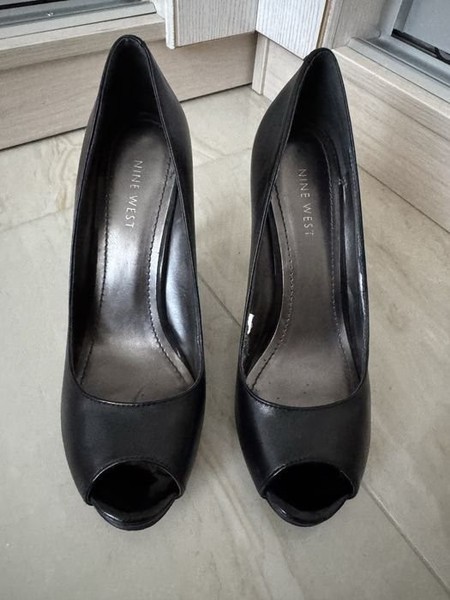 Women Heels Black Leather 36