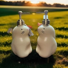 2Pc~ASQUITH & SOMERSET ORANGE BLOSSOM HAND WASH IN LUX GLASS BUNNY BOTTLE 16.9oz