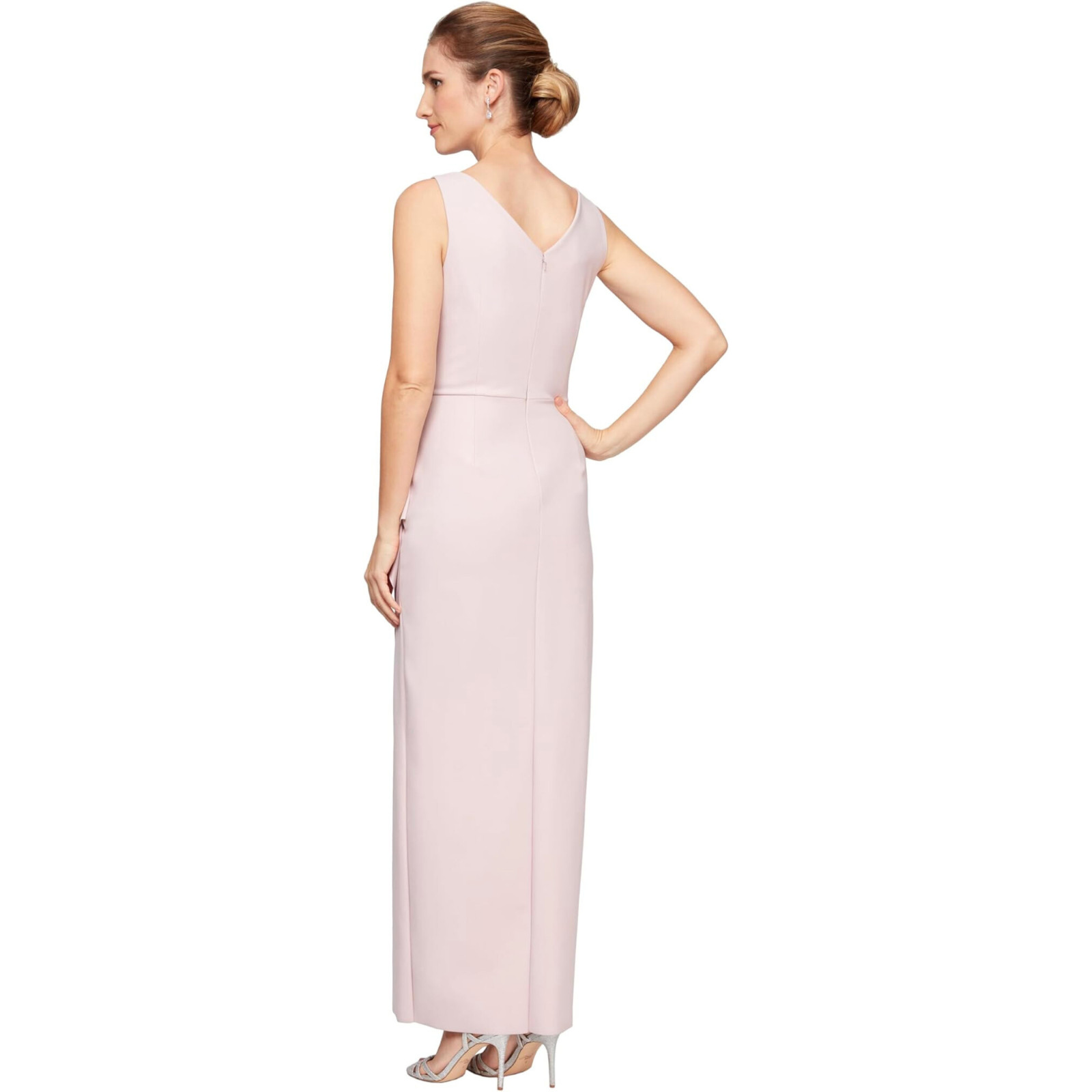 Alex Evenings Women's Slimming Long Side Mother of The Bride Dress, Blush, 4P image 2