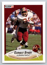 1990 Fleer Update #U-20 Earnest Byner Washington Redskins