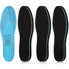 3 Pairs Breathable Shoe Insoles Inserts Soft Cushioning Double-Layer Latex Fo...