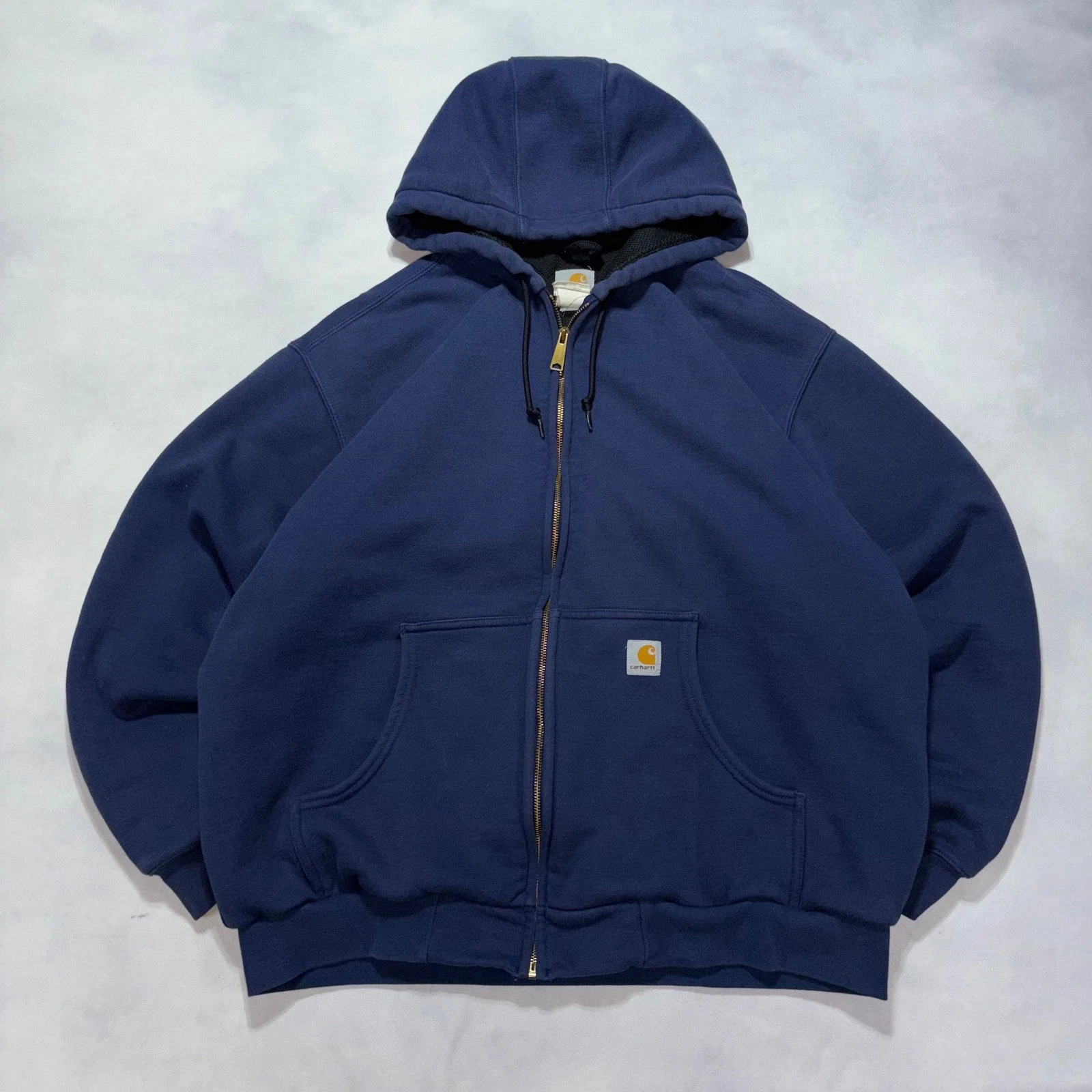 Vintage Carhartt Thermal Lined Full Hoodie Men's XL Navy Blue J149 NVY Workwear