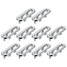 10 Pcs Sink Overflow Ring, Bathroom Sink Overflow Drain Oval Cover Silver