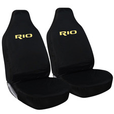 For Kia Rio Car Front Seat Covers Pair Universal Fit Black Fabric Protector Pair