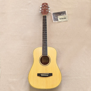 34" Natural Kid Acoustic Guitar Spruce Top Bone Nut Rosewood Fretboard Gigbag