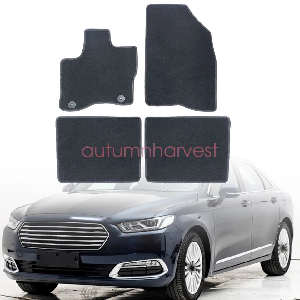 Alfombrillas de terciopelo delanteras y traseras negras 4 piezas nuevas para Ford Taurus 2010-2019 Foto 2 de 4