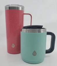 Tal*Boulder Coffee Mug 14 Oz & Mountaineer 20 Oz●Insulated SS Travel Cups●Clean 