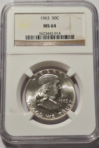 1963 Franklin Half Dollar NGC MS 64