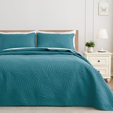 Exclusivo Mezcla Queen Quilt Bedding Set, Lightweight 90''X96'' , Teal