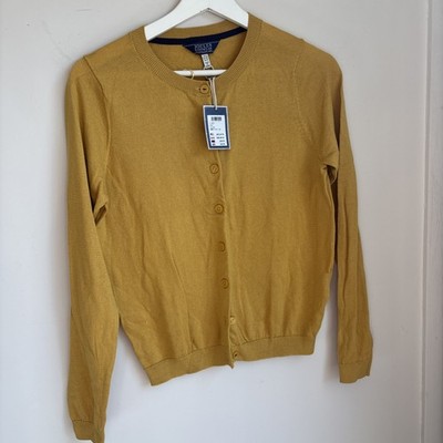 Joules Cardigan Women's Size 8 Plum Colour 100% Cotton Fine Knitwear BNWT
