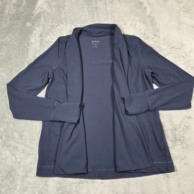 Pact Top Womens XS Navy Organic Cotton Luxe Essential Swing Travel Cardigan