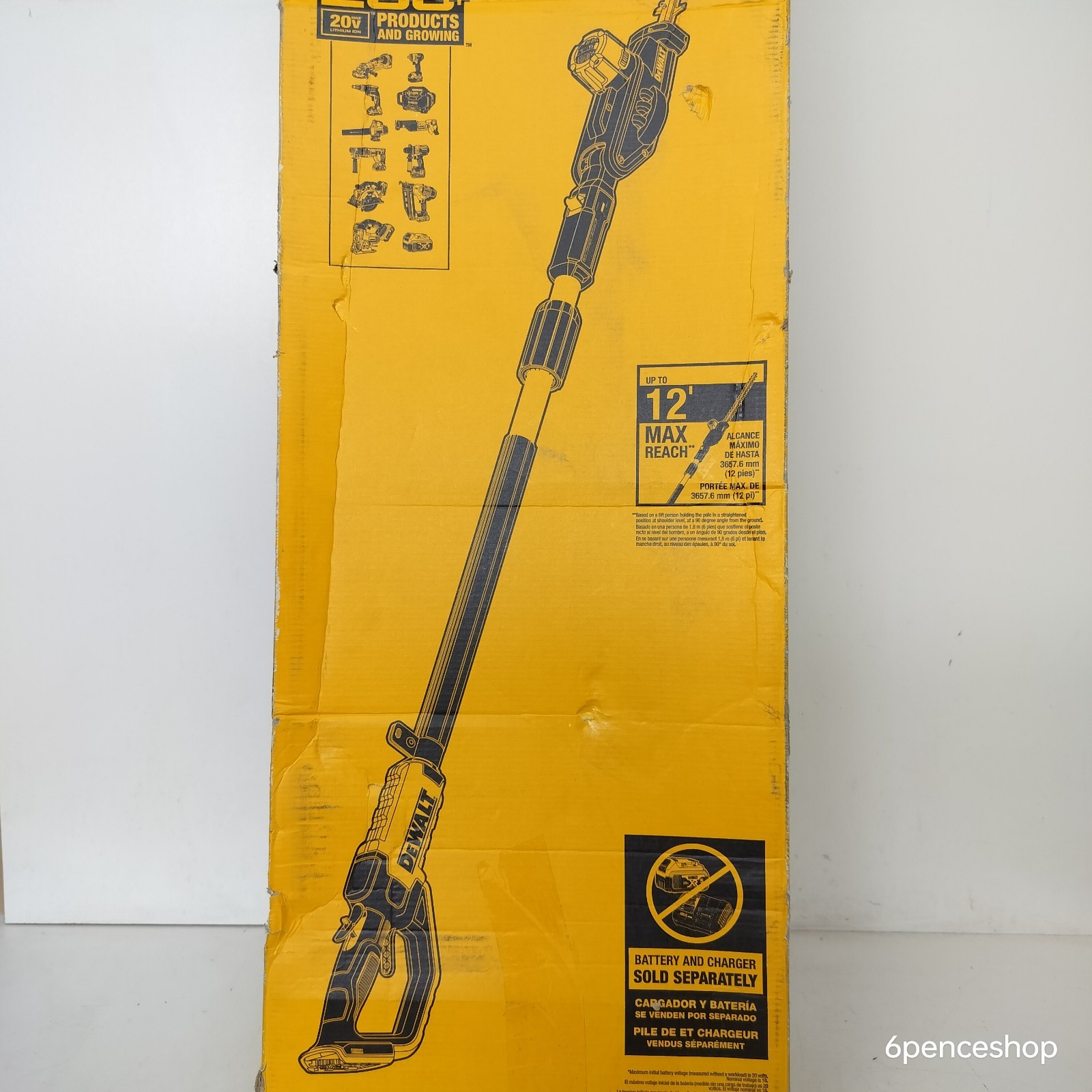 OB-Tool Only-DEWALT DCPH820B 20V Pole Hedge Trimmer