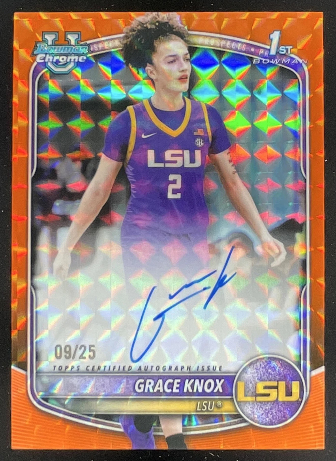 2025-26 Bowman Chrome Prospect Orange Geometric #CPA-GK Grace Knox RC Auto /25