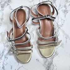 Kurt Geiger Sandals Girls Gold Metallic Heels London Mini Piera Leather Pagent 2