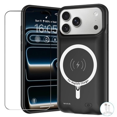 YINGYKJ Battery Case for iPhone 17 Pro Max, 17 Max-Black, Black
