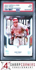 2023 TOPPS X JULIO RODRIGUEZ SHOW OUT ROY AWARD WINNERS MIKE TROUT POP 3 PSA 9