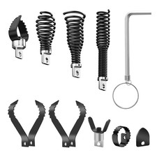 9-Piece Drain Auger Drill Attachment for 5/16 -3/4" Cable, Heavy-Duty Steel C...