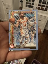 2025-26 Topps Holiday - Trae Young #H48 Light Blue Glitter Misprint Error NM