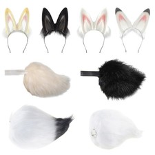 Ear Headband Faux Furs Tail Animal Ear Headband Animal Tail Bunnies Costumes