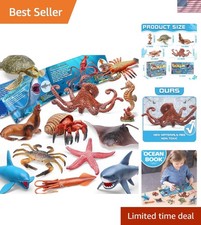 Educational Ocean Creatures Toy Set for Kids - 12 Multicolor Figurines Included