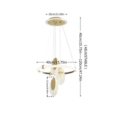 LUVODI 3-Layers LED Ceiling Lighting Fixture Art Decor Acrylic Water-Drop Chande