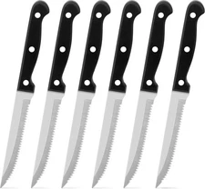 Steak Knives Set of 6 Stainless Steel Serrated Steak Knife kitchen Knife Set....