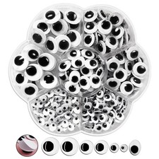 FANGZIDM 400PZS Autoadesivo Wiggle Googly Occhi 5mm -12mm Bianco e Nero
