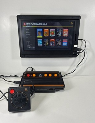 Atari Flashback 8 Gold Console with 2 Wired Controllers & Cables (Tested)