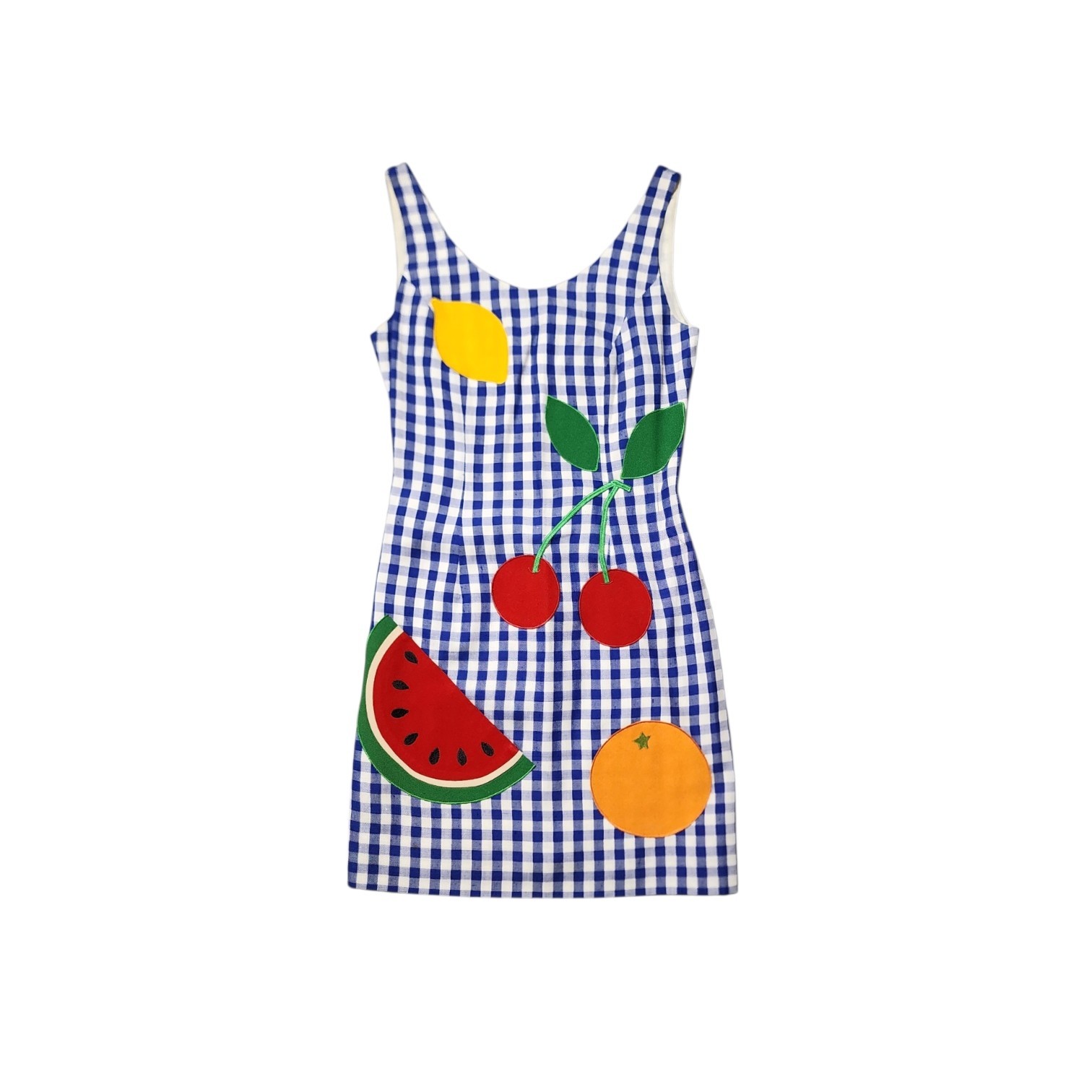 Vestido Moschino Vintage Raro Barato Y Elegante Estampado Fruta Coleccionista Archivo M
