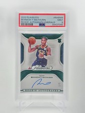 BENNEDICT MATHURIN 2022-23 FLAWLESS ROOKIE AUTO EMERALD ROOKIE 1/5 PSA 9 Q4042