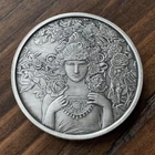 1 oz Silver Antiqued Mucha Collection #3 Rose / COA #0045 w/Capsule / Free Ship
