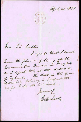 Victorian 1899 ALS: HOUSE OF COMMONS PAPER: W. E. H. LECKY, IRISH MP DUBLIN UNI