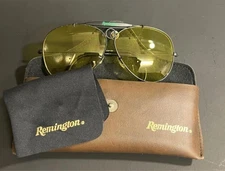 Vintage Remmington Aviator Shooting /Safety Glasses Sunglasses with Case Amber
