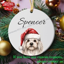 Maltese Ornament, Personalized Pet Ornament, Custom Dog Christmas Ornament, P...