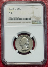 NGC G 4 1932 D WASHINGTON SILVER QUARTER-OLD US COIN-JAN3326