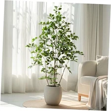 5FT Fake Ficus Tree Faux Tree Potted Plant Lifelike Floor Plant Fake 5ft Green