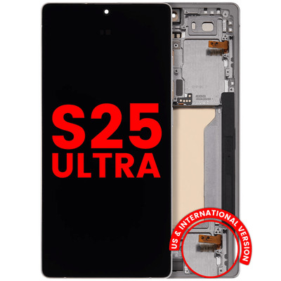 OLED Assembly W/Frame For Galaxy S25 Ultra 5G (Titanium White Silver)